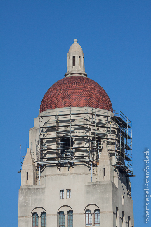 hoover tower scaffolded